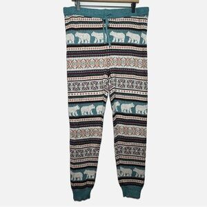 American Eagle fair isle polar bear knit pajama lingerie pants XL winter warm